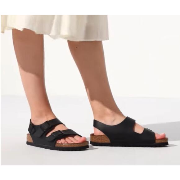 Betula by Birkenstock Milano Black Nubuck Leather Slingback Sandals Narrow EU 36 - Picture 1 of 11